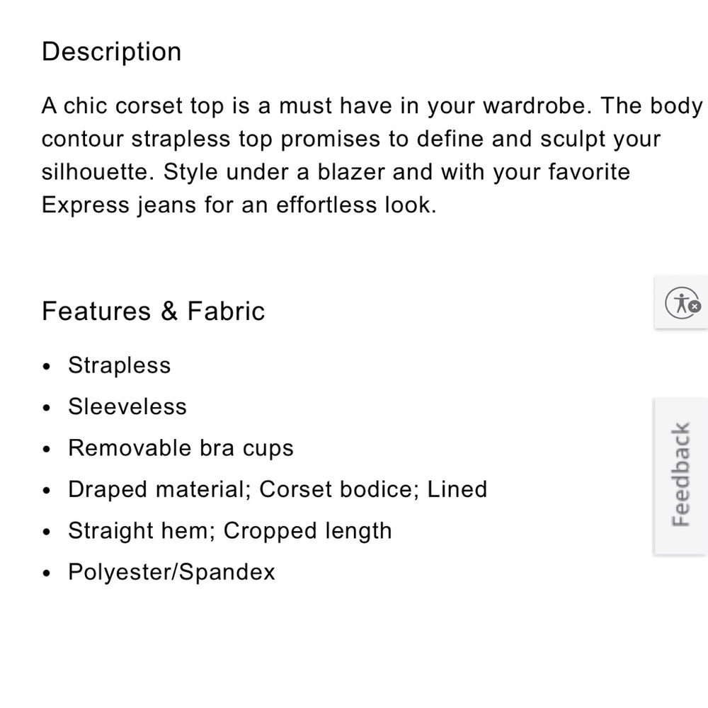 Express Cream Body Contour Corset Tube Top - Picture 3 of 6
